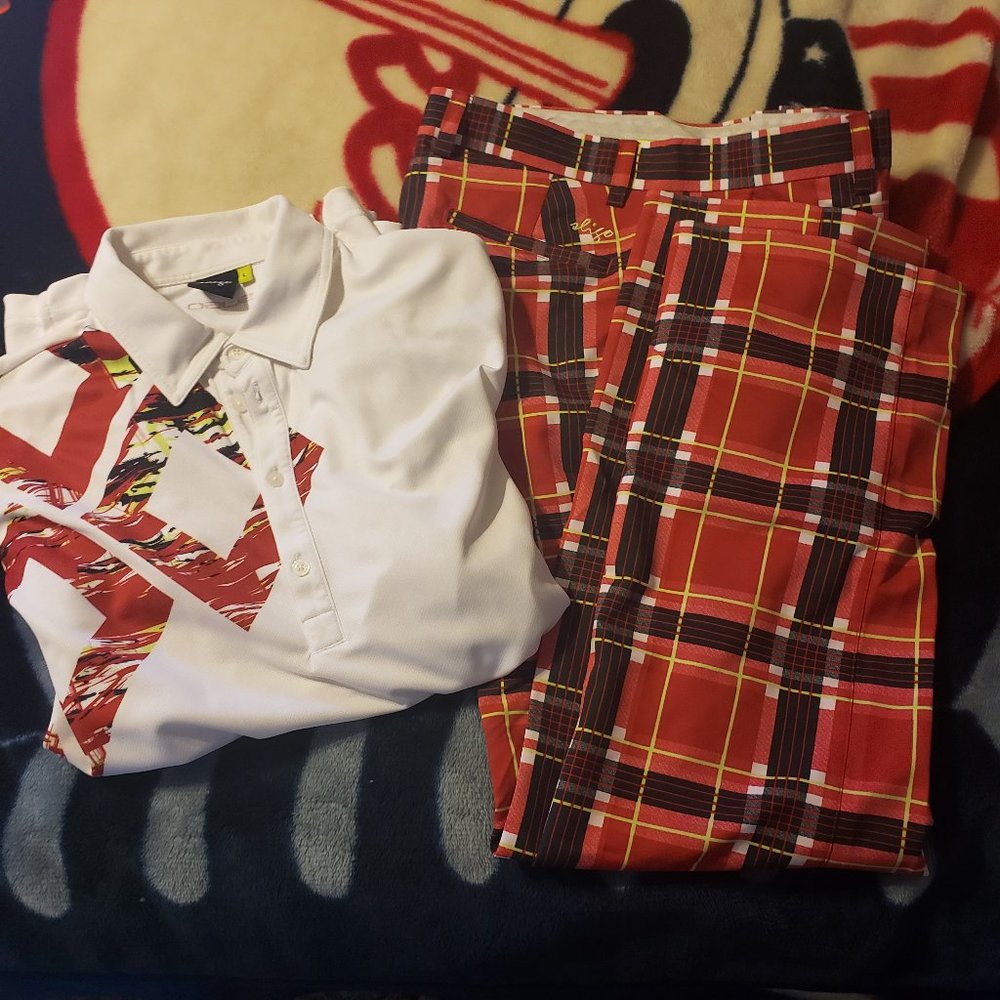 Sligo Golf Pants 32-29 1/2 & Polo L
